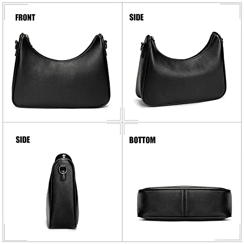Image of myfriday Women PU Hobo Crossbody Bag, Coin Purse, 2 Straps Shoulder Purse | Anti-scratch PU, center divider, zipper pocket and coin pouch organize cosmetics, wallet and phone for commute or dates