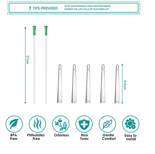 Image of Enema Kit Anal Douche Bag 7Pcs Enema Nozzle Colon Intestinal Tube for Water Organic Coffee Colon Cleansing, Enema Bag Cleaning Kit Enema Tips Anal Anus Cleaner Rinser Irrigator