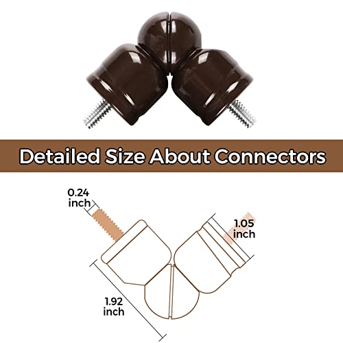 Hotozon Adjustable Corner Connector For 1 Inch & 7/8 Inch Diameter Curtain Rod, 2 Pack Superior Elbow Connectors For Corner & Bay Window Curtain Rods, Antique Bronze #TOP7