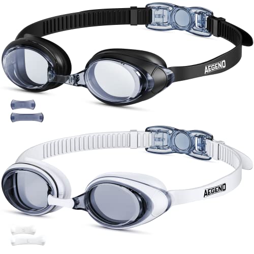 Aegend 2 Pack Swim Goggles, Swimming Goggles Flat Lenses Adult Men Women Youth #TOP20