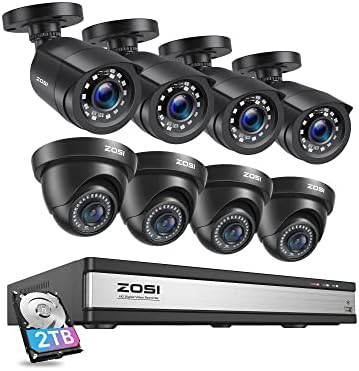 ZOSI 16CH hybrid DVR system with 16 channels and AI human vehicle detection