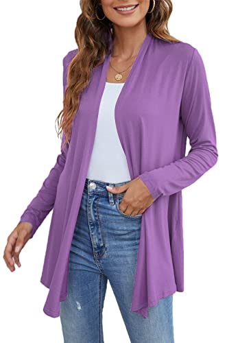 Image of Ladlop Women's Lightweight Open Front Cardigans Long Sleeve Casual Soft Drape Fall Cardigan