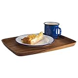 APS Servierbrett, Brett aus geöltem Akazienholz, Tablett aus Holz, Holzbrett für den Service, braun, 25 x 30 cm, 2 cm Höhe