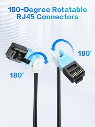 Cable Ethernet Cat6 Rotativo 6.6 pies con conector RJ45 miniatura 2