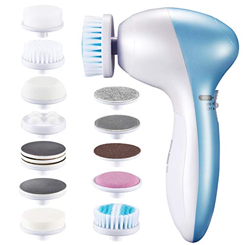 Facial Cleansing Brush, Electric Callus Remover Pedicure Tools, Maybuy Multigroomer Kit Women's Face Brushes for Deep Cleansing, Gentle Exfoliating, Removing Blackhead, Facial SPA Massage MB3009