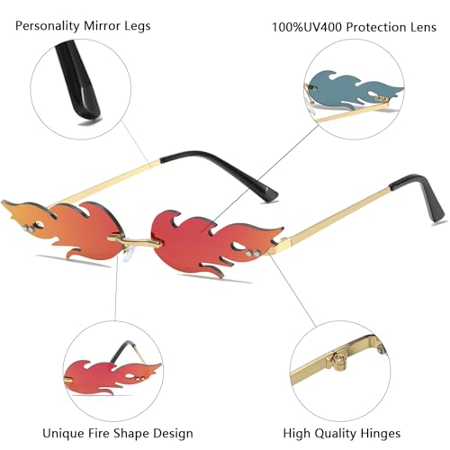 Halloween Flame Sunglasses fire shape glasses Devil Glasses Goth Vampire Accessories2