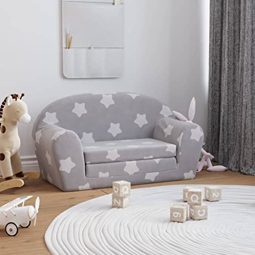 Snsowed Sofá de de 2 plazas Felpa Suave Gris Claro con Estrellas, Sofas De Salon, Sofa Relax - 356998