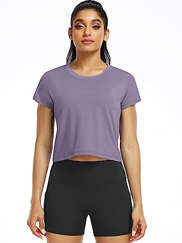 CADMUS 3 Pieces Workout Crop Tops Women Dry Fit Athletic Shirts Short Sleeve for Yoga Running4