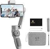 Zhiyun Smooth Q3 Combo, 3-Axis Gimbal Stabilizer for Smartphone Foldable Phone Gimbal with Light Auto Inception Dolly-Zoom Time-Lapse Handheld Stabilizer, Gimbal Bag