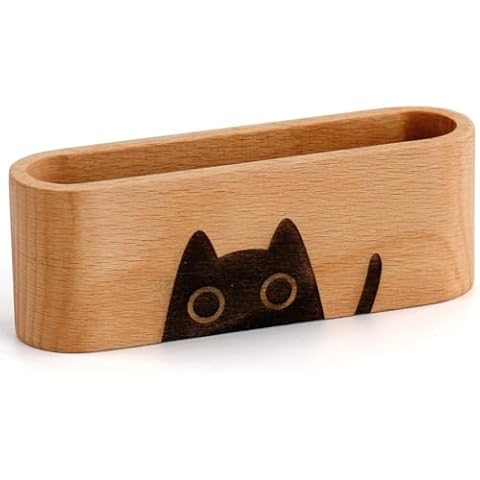 YOYAI Wood Business Card Holder Case For Desk Pocket Business Card Case For Men Cover
