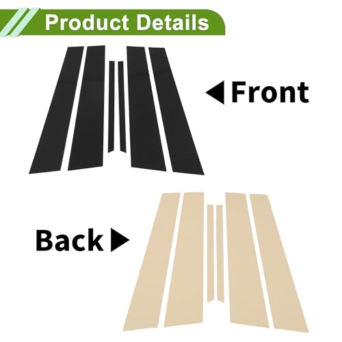 HOPESPANNER Door Pillar Window Trim for Chrysler 300C 2011-2021 Black Front Rear Left Right Anti Scratch Sticker Pillar Posts Door Outer Exterior Cover 6 Pcs by HOPESPANNER - Used condition - Image 3