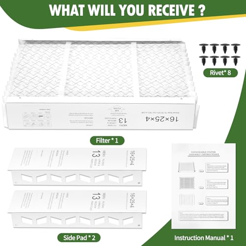 DerBlue 2PACK 16x25x4 MERV 13 Furnace Filter Replacement Compatible with Honeywell FC100A1029 Pleated HVAC,Foldable Design for Easy Installation & Space-Saving(Actual Size: 24.88 x 15.94 x 4.38 In) by DerBlue - Used condition - Image 3