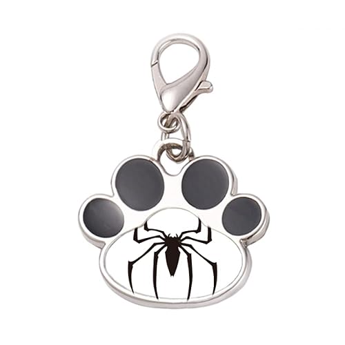 DIYthinker?Black Insect Spider Illustration Pattern Pet Tag Keychain Dog Cat ID