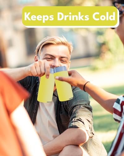 Image of PartyPrints 200 Pack Yellow Blank Slim Can Cooler Sleeves | Plain Seltzer Customizable Bulk Coolers for Beer Bottles & 12oz Tall Cans | Skinny Collapsible Drink Insulated Sleeve