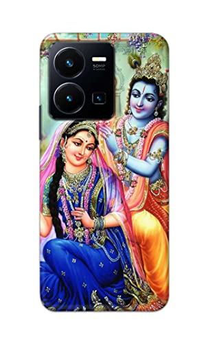 Image of Printed Hard Back Cover Case for Vivo Y35 4G Back Cover (Radha Krishna) -1803