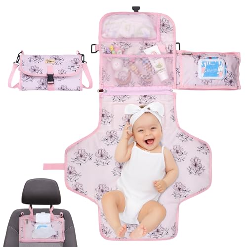 Image of MiniDappers Baby Portable Changing Pad Travel - Waterproof Diaper Changing Mat, Lightweight & Foldable Changing Station, Newborn Shower Gifts