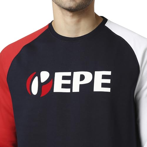Image of Pepe Jeans Men's Lance Colourblock Cotton Round Neck Sweatshirt