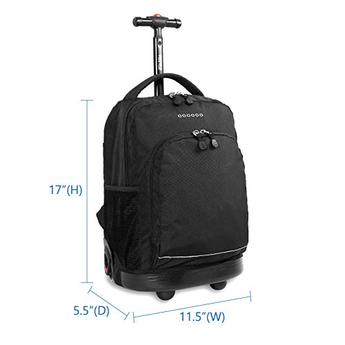 J World New York Sunny Rolling Backpack for Kids and Adults, Black, One Size - Image 4