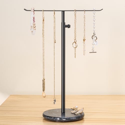 Présentoir à bijoux de colliers noirs et support de rangement ajustable