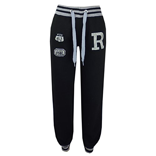 Pantalones de béisbol de fieltro para niños y niñas de 2 a 13 años negro