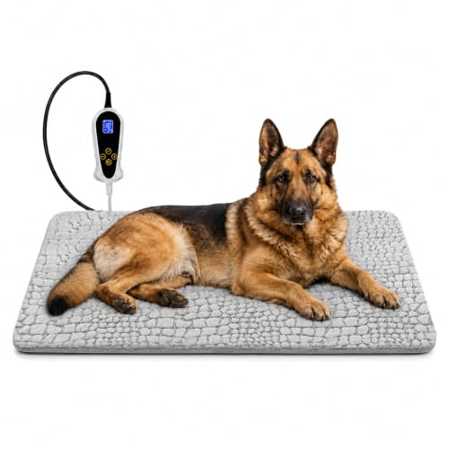 Large Dog Heating Pad with Smart Time&Temperature Controller (31x20in)
