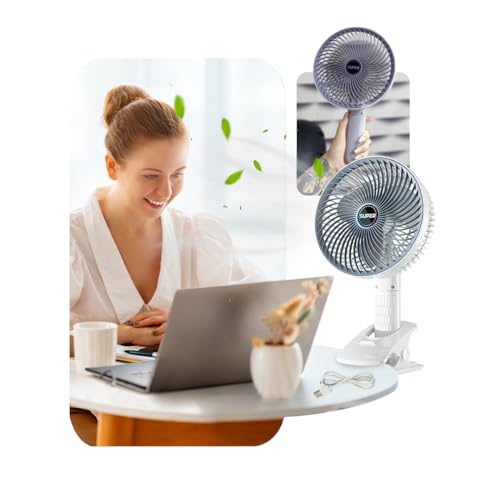 Ventilador Mesa Recarregável USB Silencioso Portátil Clipe