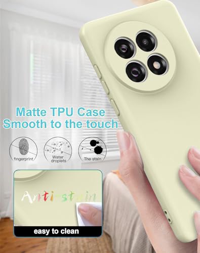 Image of DIZORO Compatible with OnePlus 13r 5G Back Cover with Upgraded Square Edges for Camera Protection Shockproof Flexible Matte Liquid Silicone Mobile Phone Case (Stone)