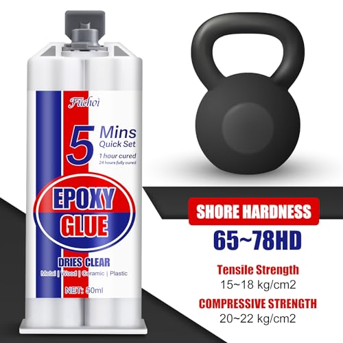 2K Epoxidkleber Extra Stark 100 ml - 5 Minuten Schnellhärtender Kraftkleber für Metall, Kunststoff, Holz, Glas, Stein, Keramik | Wasserdicht & Hitzebeständig | Transparenter Epoxidharz Reparaturset