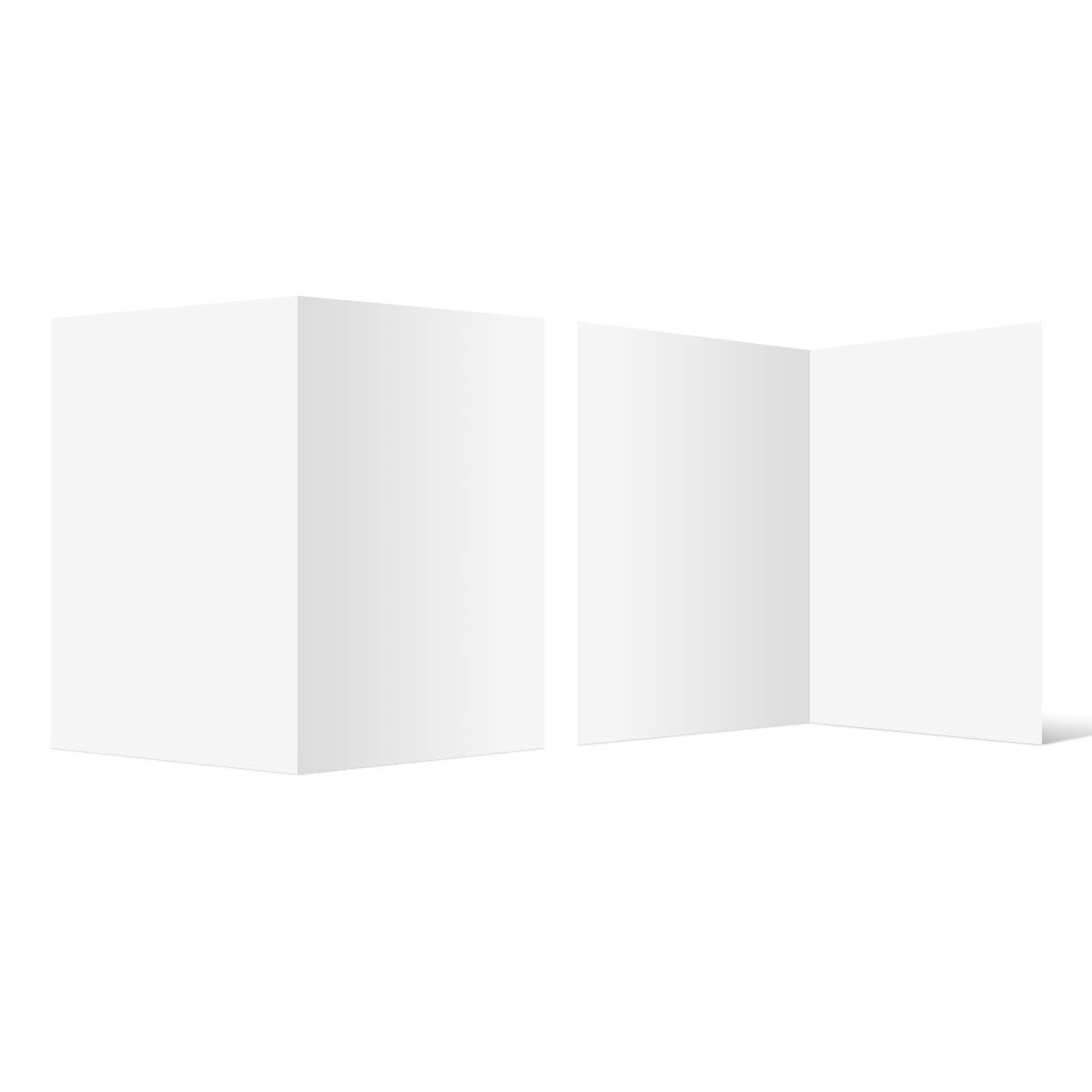 100 Blanko Klappkarten DIN A5 hoch 210x148mm Bilderdruckpapier 300g/qm Set Papier wählbar