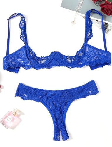Image of Avidlove Sexy Lingerie Set for Women Lace Bra and Panty Sets Underwire Push Up Lace Lingerie Set XS-XXL