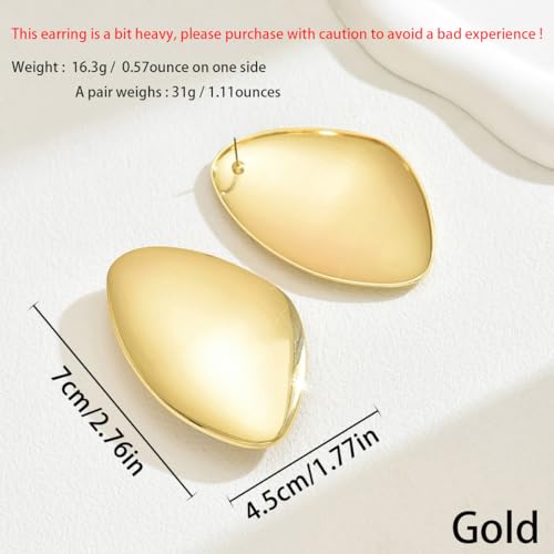 Gold Statement Earrings for Women Big Gold Earrings Large Silver Statement Earrings Chunky Irregular Geometric Drop Dangle Earrings Oval Round Pebble Shape Earrings Chunky Jewelry3