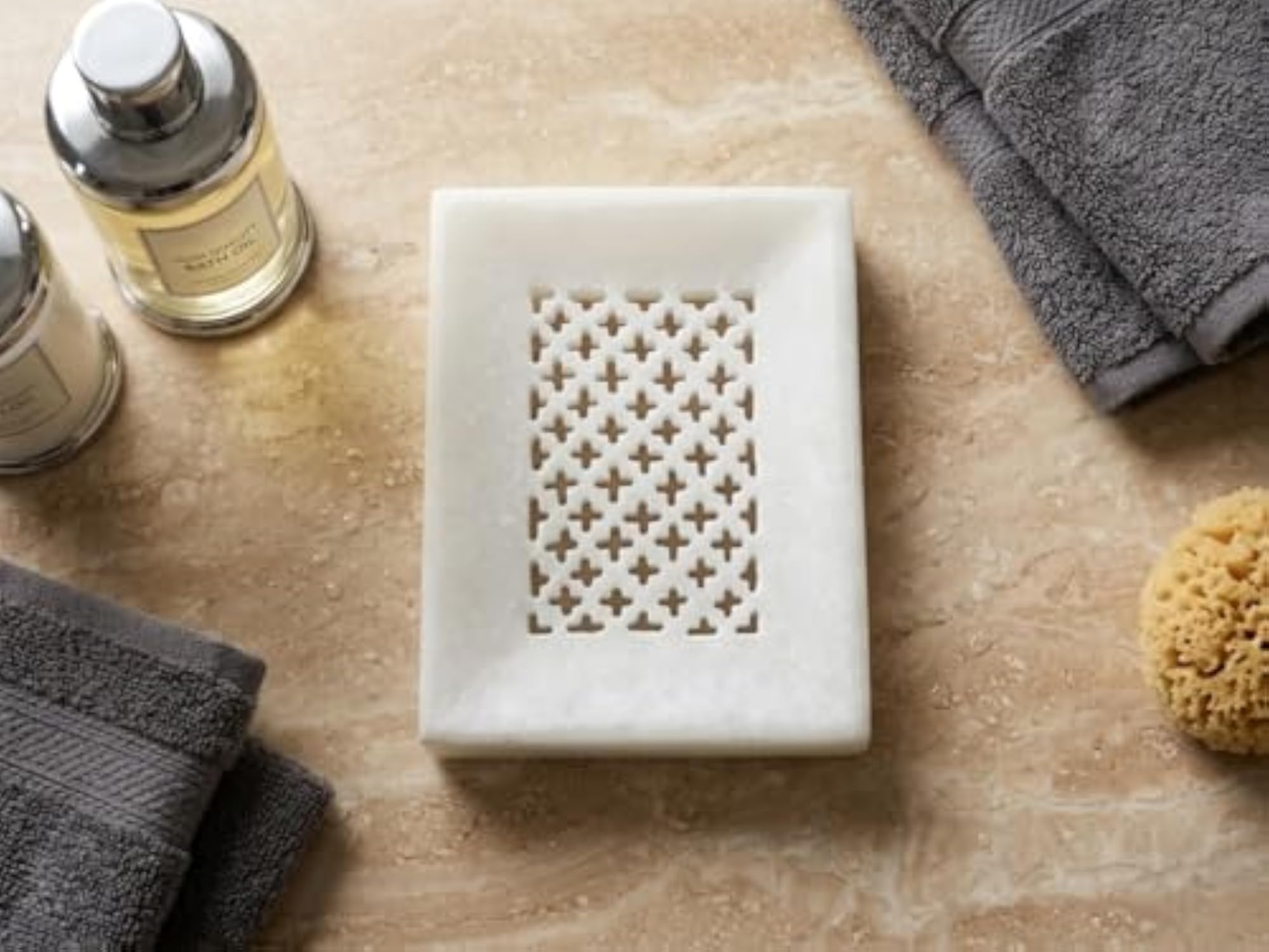 White Marble Soap Dish 5x4 Inch
