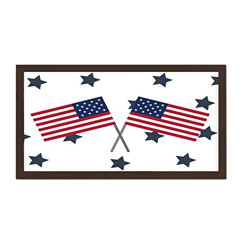 Cadre bois drapeau américain NABRAND 30,5x55,9 cm tableau mural rustique