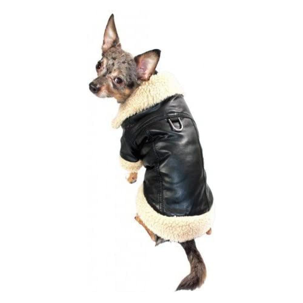Hip Doggie HD 5CPSC Classic 'Leather Chain Dog Coat, L