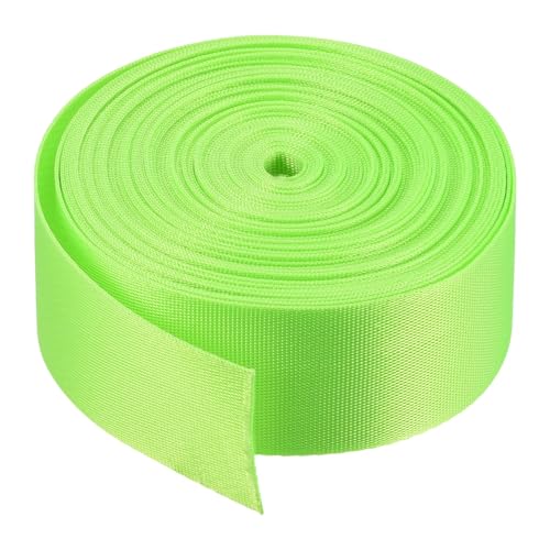 Image of Nylon Webbing Strap, 10 Metres, 1 inch /1.5 inch /2 inch Width, 0.7 mm Thickness (Bright Green, 1 inch)