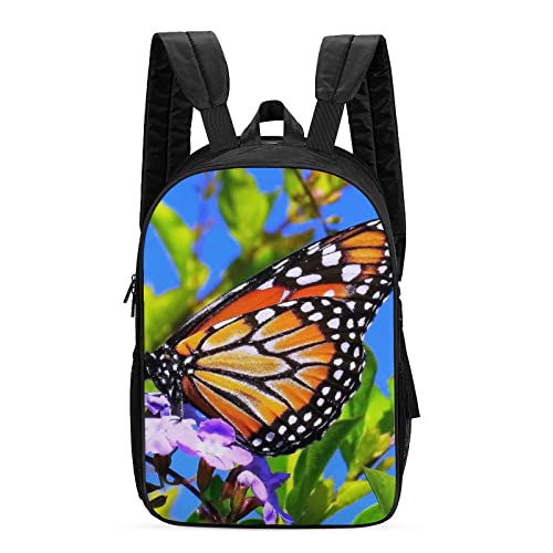 Mochila de viaje unisex con estampado 3D de mariposa para escapadas urbanas y vacaciones