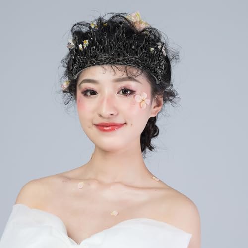 Couronne noire en strass Zerodeko évite les coiffures ternes - 7