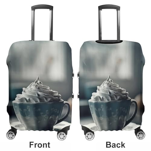 Travel Luggage Cover Protectors Elastic Anti-scratch Suitcase Cover Washable Luggage Sleeve Cream on Coffee Suitcase Cover Protector Fit 18-32 Inch Suitcases Travel Accessories M3