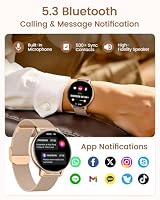 Oliimptek Smartwatch Damen Rund, iOS Android Roségold – Ansicht 8