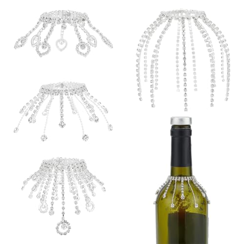 Bouteilles de champagne décoratives strass pour centres de table mariage - 2