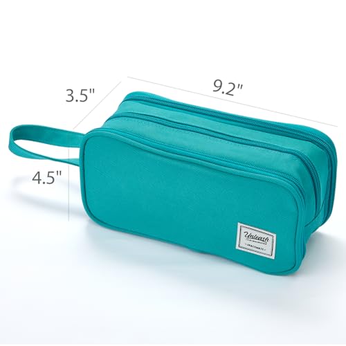Image of SPACEMATE Pencil Case Pouch Box Bag School Supplies Girls Boys Kids, Cute Preppy Stuff Big Capacity Aesthetic Pen Organizer, Back to College Stationary, Teal, Extra Large Style, 2300ml