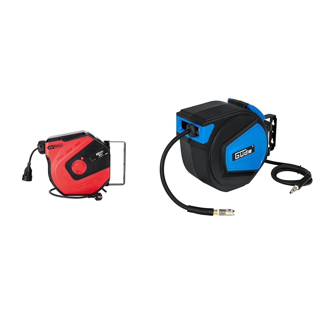 Enrouleur de câble électrique 3x2,5mm² KS TOOLS et dévidoir Güde 15m