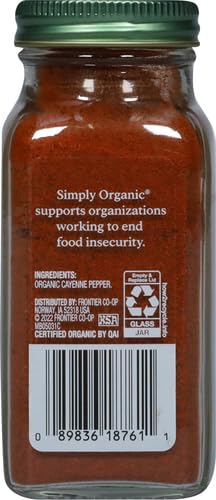 Image of Simply Organic Cayenne Pepper, 2.89 Ounce, Pure, Organic Cayenne Peppers, No GMO's, Kosher Certified (Pack of 2)