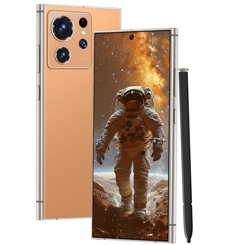 Image of SafetySay Unlocked Cell Phones S24 Ultra Smartphone with Built-in Pen 8+256GB Android 13 Phones 6.8" HD Screen Dual SIM 108MP+48MP Camera 6800 mAh (Sunset Oranges)