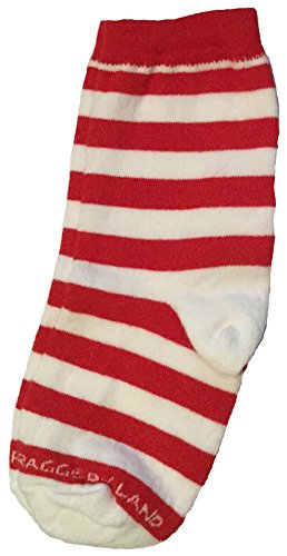 FBF Red & White Stripe Crew Socks Child Toddler 2T 3T 4T Raggedy Ann Rag Doll Elf Candy Cane Striped