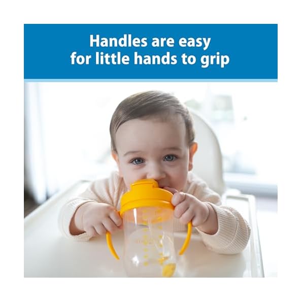 Dr-Browns-Milestones-Babys-First-Straw-Cup-Training-Cup-with-Weighted-Straw-9oz270mL-Dark-BlueVintage-Yellow-BPA-Free-6m-2-Pack
