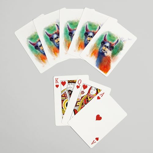 Lantern Press Llama, 52 cartas para adultos tamaño póker miniatura 7