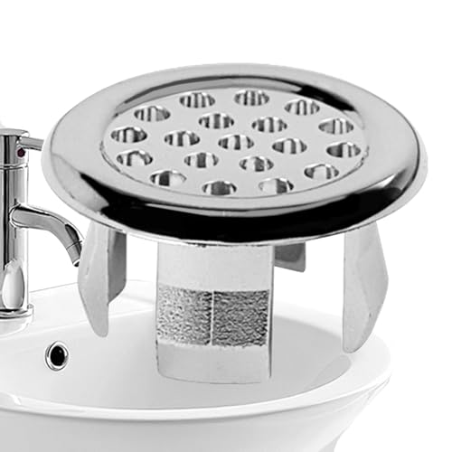 Couvercle de trop-plein pour évier | Anneau de garniture de lavabo pour protection contre les débordements | Couvercle rond double couche pour trous d'évier de 22 à 24 mm, idéal pour une utilisation