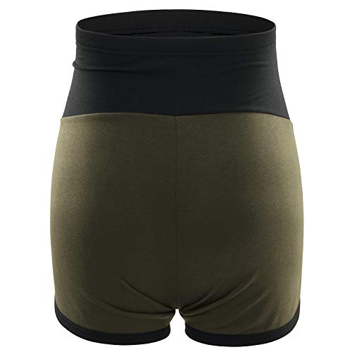 Maternity Summer Shorts Cotton Lounge Pregnancy Short Pants Full Panel Green XXL