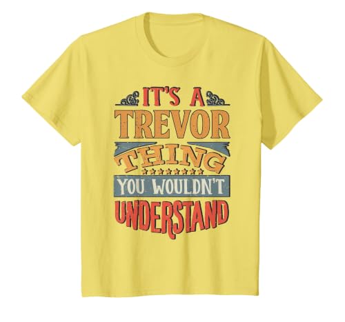 Trevor Name T-Shirt, Youth, Lemon Yellow, 4T